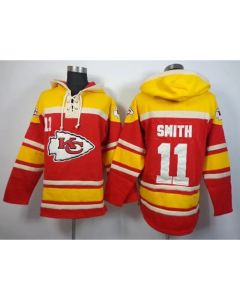 Chiefs #11 Alex Smith Red Sawyer Hoodie Sweatshirt NFL Hoodie