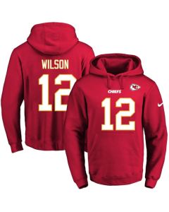 Chiefs #12 Albert Wilson Red Name & Number Pullover NFL Hoodie