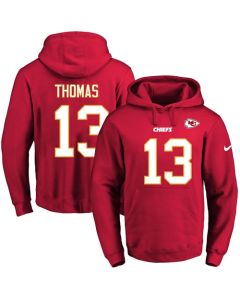 Chiefs #13 De'Anthony Thomas Red Name & Number Pullover NFL Hoodie