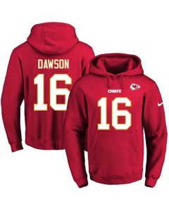 Chiefs #16 Len Dawson Red Name & Number Pullover NFL Hoodie
