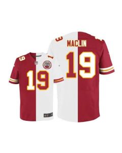 Chiefs #19 Jeremy Maclin Red/White Men's Stitched NFL Elite Split Jersey