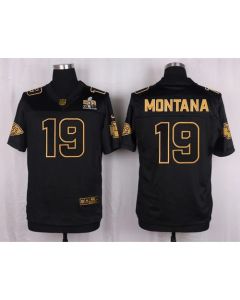 Chiefs #19 Joe Montana Black Men's Stitched NFL Elite Pro Line Gold Collection Jersey