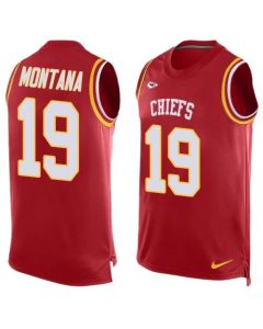 Chiefs #19 Joe Montana Red Team Color Men's Stitched NFL Limited Tank Top Jersey