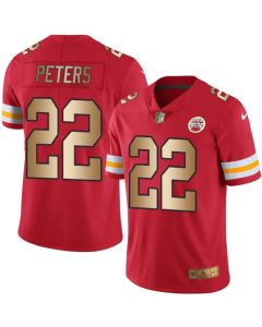 Chiefs #22 Marcus Peters Red Men's Stitched NFL Limited Gold Rush Jersey