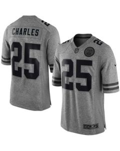 Chiefs #25 Jamaal Charles Gray Men's Stitched NFL Limited Gridiron Gray Jersey
