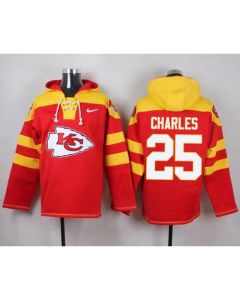 Chiefs #25 Jamaal Charles Red Player Pullover NFL Hoodie