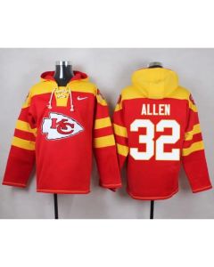 Chiefs #32 Marcus Allen Red Player Pullover NFL Hoodie