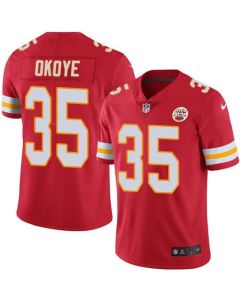 Chiefs #35 Christian Okoye Red Men's Stitched NFL Limited Rush Jersey