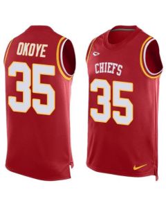 Chiefs #35 Christian Okoye Red Team Color Men's Stitched NFL Limited Tank Top Jersey