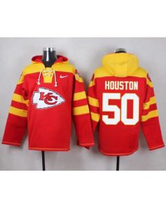 Chiefs #50 Justin Houston Red Player Pullover NFL Hoodie