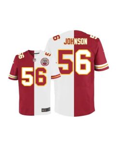 Chiefs #56 Derrick Johnson Red/White Men's Stitched NFL Elite Split Jersey
