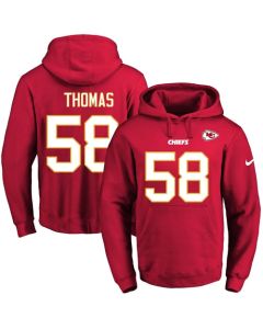 Chiefs #58 Derrick Thomas Red Name & Number Pullover NFL Hoodie