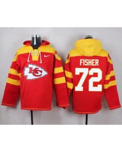 Chiefs #72 Eric Fisher Red Player Pullover NFL Hoodie