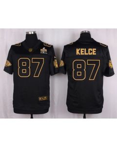 Chiefs #87 Travis Kelce Black Men's Stitched NFL Elite Pro Line Gold Collection Jersey