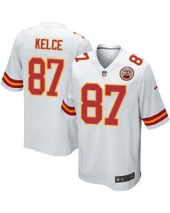 Chiefs #87 Travis Kelce White Youth Stitched NFL Elite Jersey