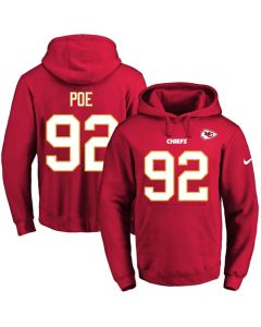 Chiefs #92 Dontari Poe Red Name & Number Pullover NFL Hoodie