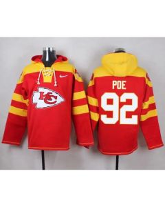 Chiefs #92 Dontari Poe Red Player Pullover NFL Hoodie