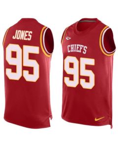 Chiefs #95 Chris Jones Red Team Color Men's Stitched NFL Limited Tank Top Jersey