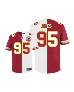 Chiefs #95 Chris Jones Red/White Men's Stitched NFL Elite Split Jersey