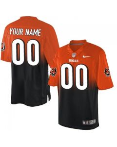 Cincinnati Bengals Customized Orange/Black Men's Stitched Elite Fadeaway Fashion NFL Jersey
