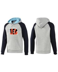 Cincinnati Bengals Logo Pullover Hoodie Grey & Blue