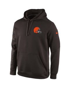 Cleveland Browns Historic Logo KO Chain Fleece Pullover Performance Hoodie Brown