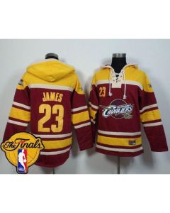 Cleveland Cavaliers #23 LeBron James Red The Finals Patch Sawyer Hooded Sweatshirt NBA Hoodie