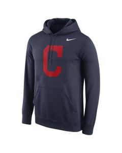 Cleveland indians Logo Performance Pullover Navy MLB Hoodie