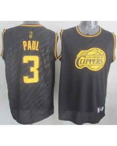 Clippers #3 Chris Paul Black Precious Metals Fashion Stitched NBA Jersey
