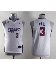 Clippers #3 Chris Paul White Stitched Youth NBA Jersey