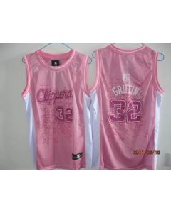 Clippers #32 Blake Griffin Pink Women Fashion Stitched NBA Jersey