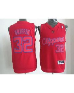 Clippers #32 Blake Griffin Red Big Color Fashion Stitched NBA Jersey