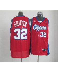 Clippers #32 Blake Griffin Red Mesh Clippers On Front Stitched NBA Jersey