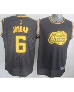 Clippers #6 DeAndre Jordan Black Precious Metals Fashion Stitched NBA Jersey