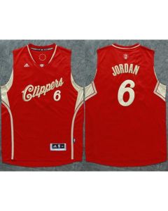 Clippers #6 DeAndre Jordan Red 2015-2016 Christmas Day Stitched NBA Jersey