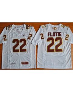 College Eagles #22 Doug Flutie White Authentic Performance Stitched NCAA Jersey