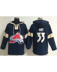 Colorado Avalanche #33 Patrick Roy Blue Pullover NHL Hoodie