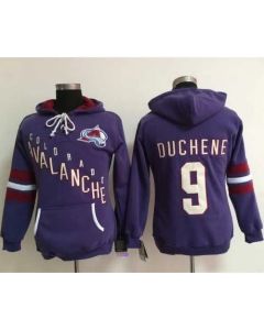 Colorado Avalanche #9 Lanny McDonald Purple Women's Old Time Heidi NHL Hoodie