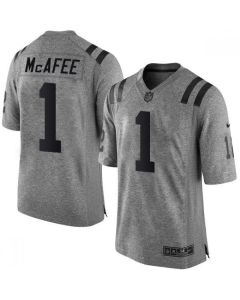 Colts #1 Pat McAfee Gray Men's Stitched NFL Limited Gridiron Gray Jersey