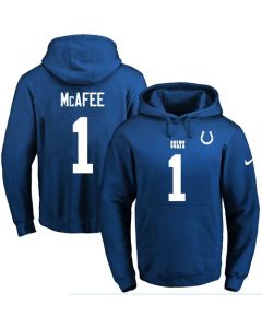 Colts #1 Pat McAfee Royal Blue Name & Number Pullover NFL Hoodie