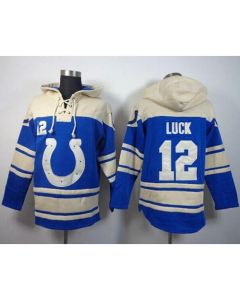 Colts #12 Andrew Luck Blue Sawyer Hoodie Sweatshirt NFL Hoodie