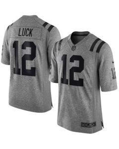 Colts #12 Andrew Luck Gray Men's Stitched NFL Limited Gridiron Gray Jersey