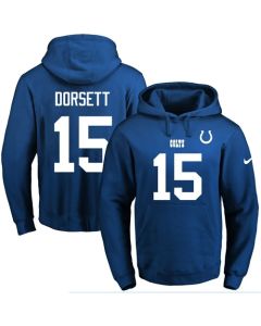 Colts #15 Phillip Dorsett Royal Blue Name & Number Pullover NFL Hoodie