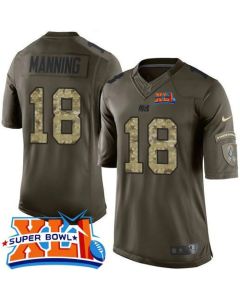 Colts #18 Peyton Manning Green Super Bowl XLI Men's Stitched NFL Limited Salute to Service Jersey