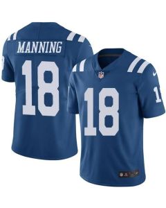 Colts #18 Peyton Manning Royal Blue Men's Stitched NFL Limited Rush Jersey