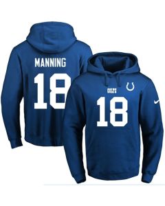 Colts #18 Peyton Manning Royal Blue Name & Number Pullover NFL Hoodie