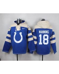 Colts #18 Peyton Manning Royal Blue Player Pullover NFL Hoodie