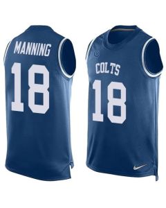 Colts #18 Peyton Manning Royal Blue Team Color Men's Stitched NFL Limited Tank Top Jersey
