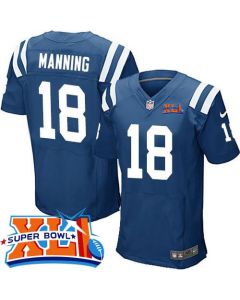 Colts #18 Peyton Manning Royal Blue Team Color Super Bowl XLI Men's Stitched NFL Elite Jersey