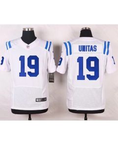 Colts #19 Johnny Unitas White Men's Stitched NFL Elite Jersey